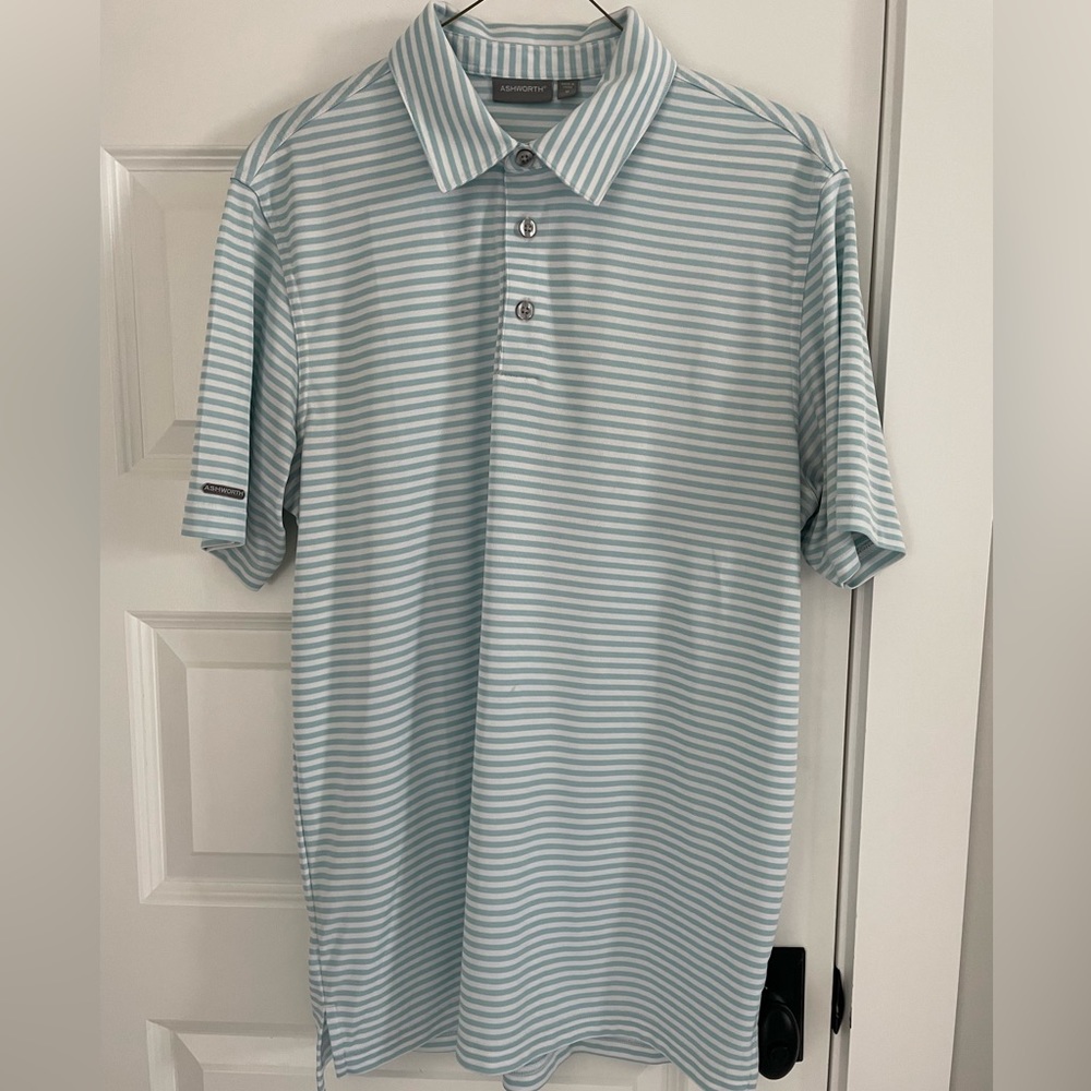 Ashworth Striped Polo - size medium - like new!